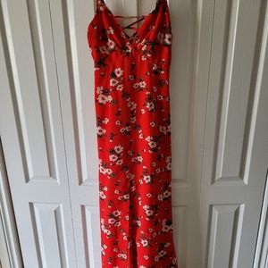 Red Floral Maxi Dress